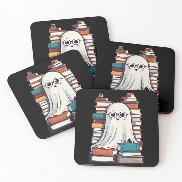Item preview, Reading Halloween Ghost Cute Bookworm Style designed and sold by LuminOrb.