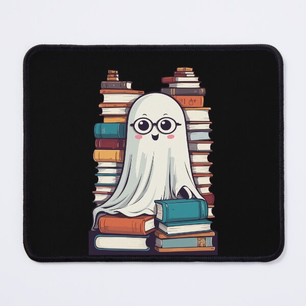 Item preview, Reading Halloween Ghost Cute Bookworm Style designed and sold by LuminOrb.