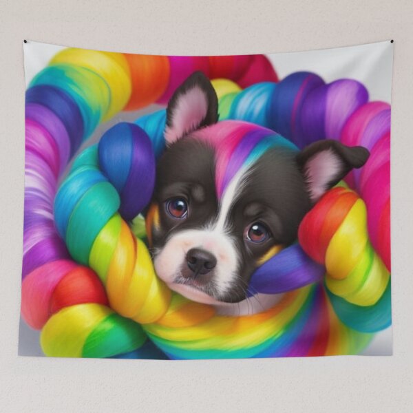 Item preview, colorful dog sticker designed and sold by sharupatterns.