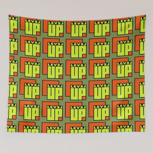 Item preview, Level Up (background square) original design designed and sold by pop-and-bee.