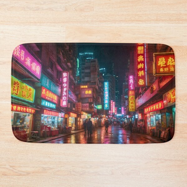 Item preview, Kowloon's Neon Symphony A Dazzling Display of Light Electric Dreamscapes: Lost in the Neon Glow of Kowloon Instant Digital Download Tv  art designed and sold by Frame of Mind .
