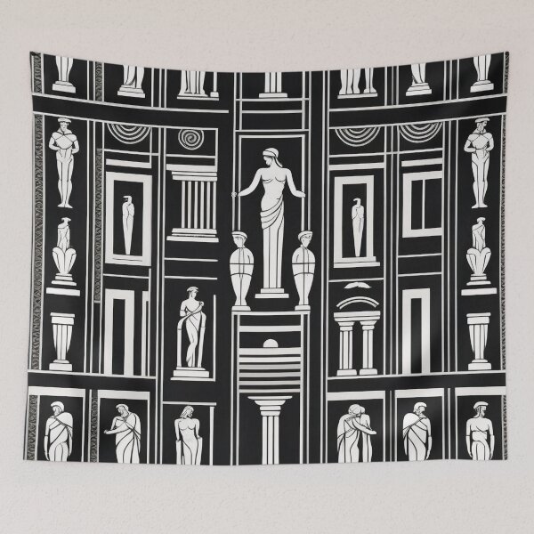 Item preview, Contemporary Geometric Ancient Greek Bust Pattern designed and sold by DreamCraze.