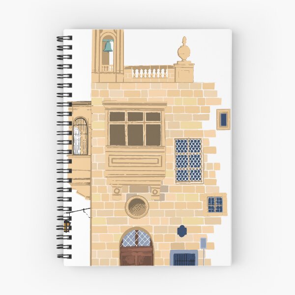 Item preview, Part of traditional maltese house in Mdina made of sandy stone bricks with various doors, windows and balconies designed and sold by Ekaterina Glazkova.