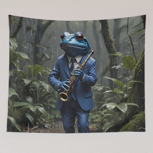 Item preview, The Frogman Playing The Clarinet In The Rain designed and sold by DifferentPOV.
