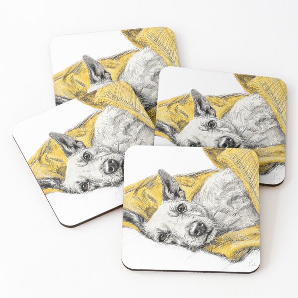Item preview, sketch, drawing, Jack Russell Terrier dog, lying dog, cute dog designed and sold by ateliersabourin.