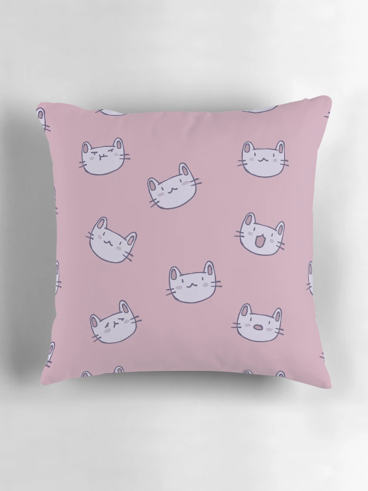Aperçu 3 sur 4. Coussin avec l'œuvre Cute Cat Pattern créée et vendue par Childish by Design.