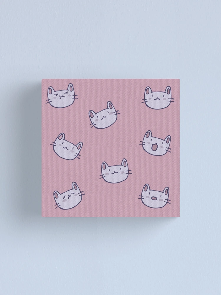 Thumbnail 1 of 3, Canvas Print, Cute Cat Pattern designed and sold by Childish by Design.