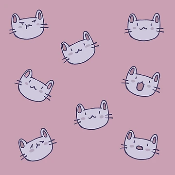 Artwork thumbnail, Cute Cat Pattern by Childish by Design