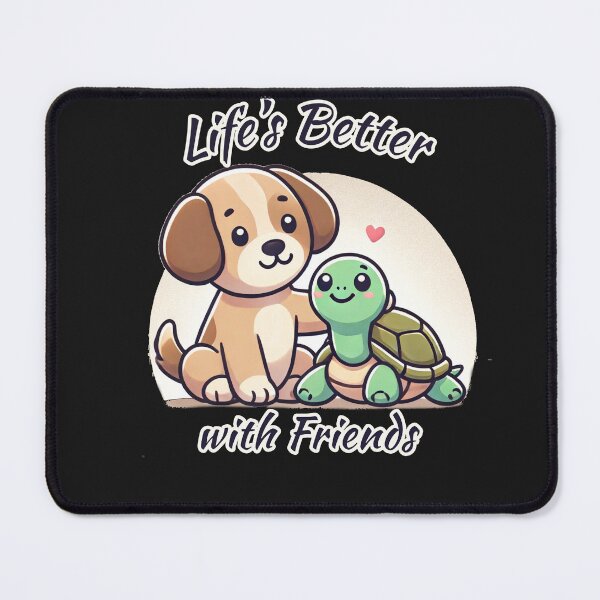 Item preview, Life's Better with Friends - Dog and Turtle Besties designed and sold by CaliCreatives.