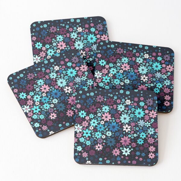 Item preview, Whimsical Floral Burst Pattern in Blue and Pink designed and sold by SportyAndArtful.