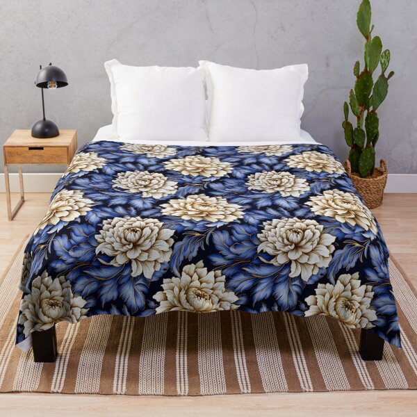 Item preview, Country Charm: White Flowers on Blue designed and sold by OwlWorks.