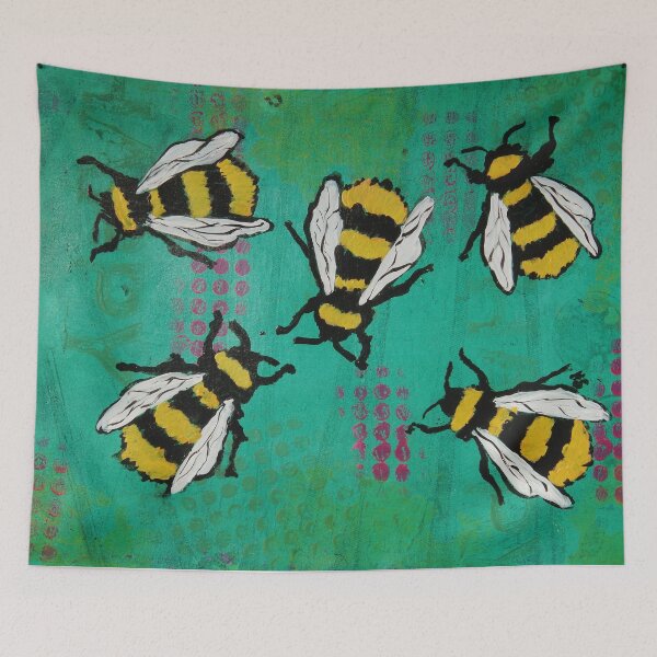 Item preview, Teal bees designed and sold by Stefanie Harrington.