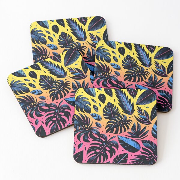 Item preview, Elegant Tropical Leaf Pattern with Vibrant Gradient Background designed and sold by SportyAndArtful.