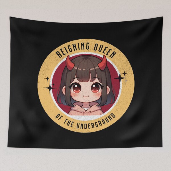 Item preview, Queen of the underground design retro vintage look anime style mean girls designed and sold by Bouldershop.