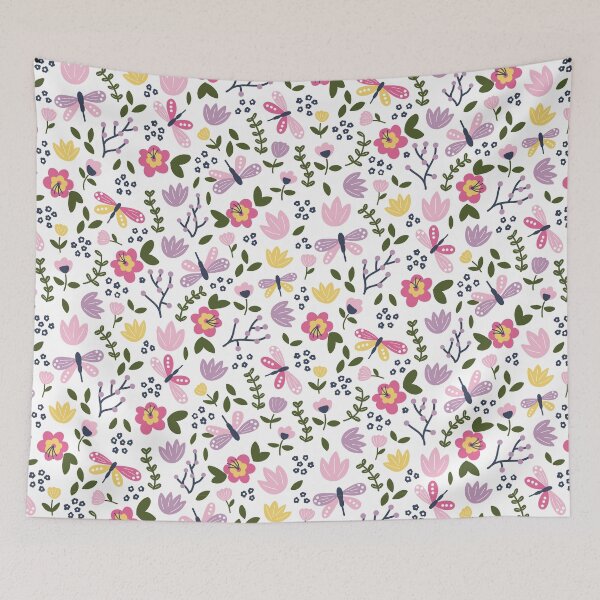 Item preview, Whimsical Dragonflies and Flower Pattern designed and sold by Fern and Quill.