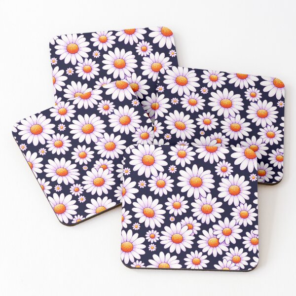 Item preview, Charming Daisy Pattern on Dark Background designed and sold by SportyAndArtful.