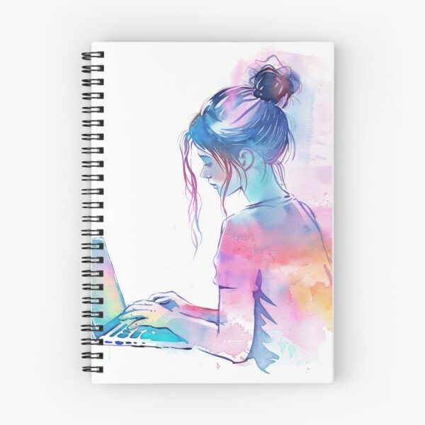 Item preview, Girl Coding Away designed and sold by BlueDoeArt.