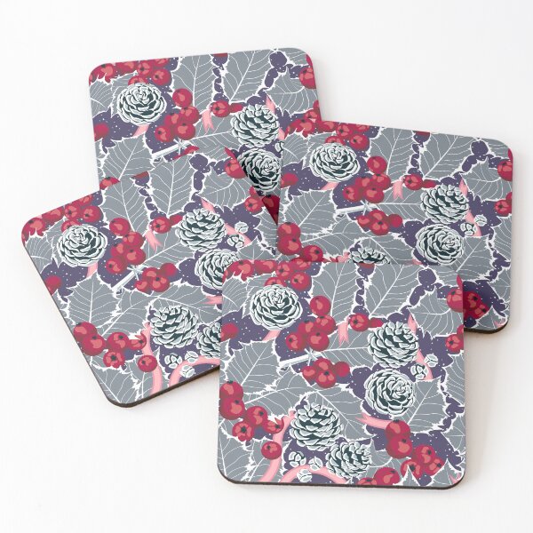 Item preview, Red mistletoe with silver leaves and pine cones designed and sold by Alex  Blud.