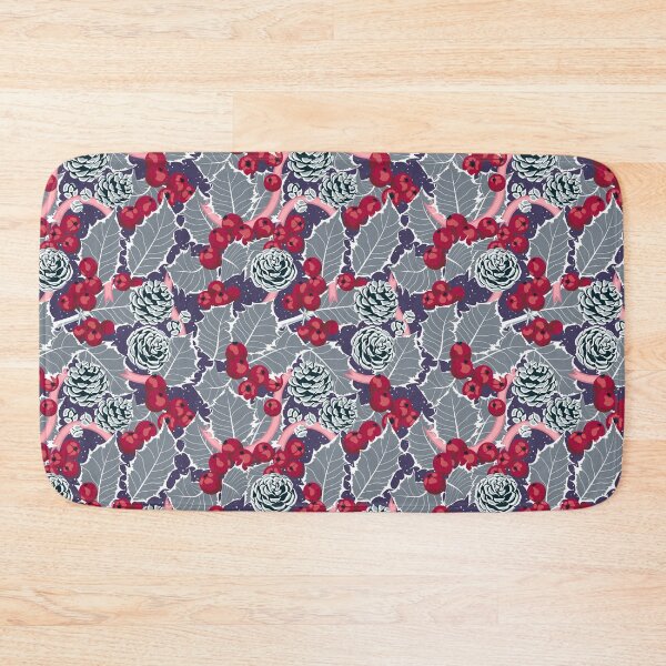 Item preview, Red mistletoe with silver leaves and pine cones designed and sold by Alex  Blud.