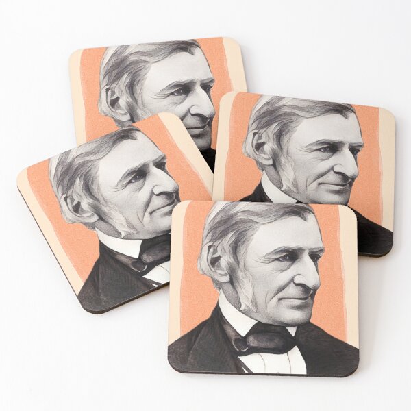 Item preview, American Essayist Ralph Waldo Emerson - orange - illustration  designed and sold by Litstoy.