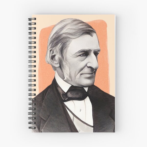 Item preview, American Essayist Ralph Waldo Emerson - orange - illustration  designed and sold by Litstoy.