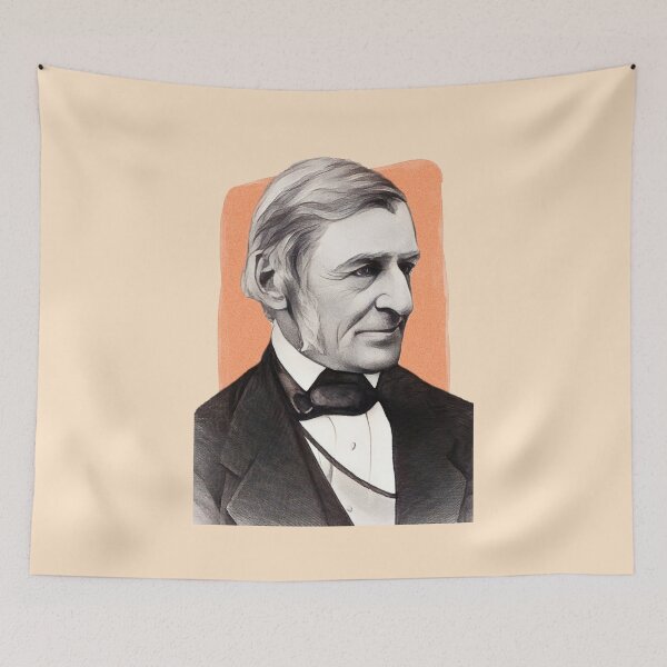 Item preview, American Essayist Ralph Waldo Emerson - orange - illustration  designed and sold by Litstoy.