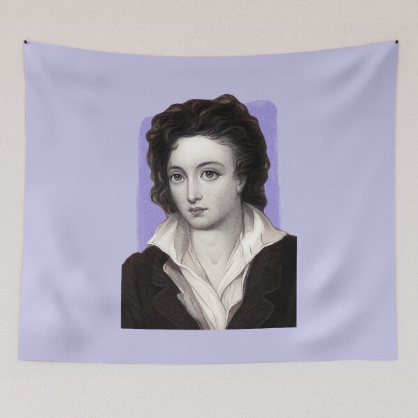 Item preview, British Poet Percy Bysshe Shelley - purple - illustration  designed and sold by Litstoy.