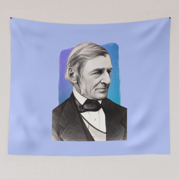 Item preview, English Essayist Ralph Waldo Emerson - blue - illustration  designed and sold by Litstoy.
