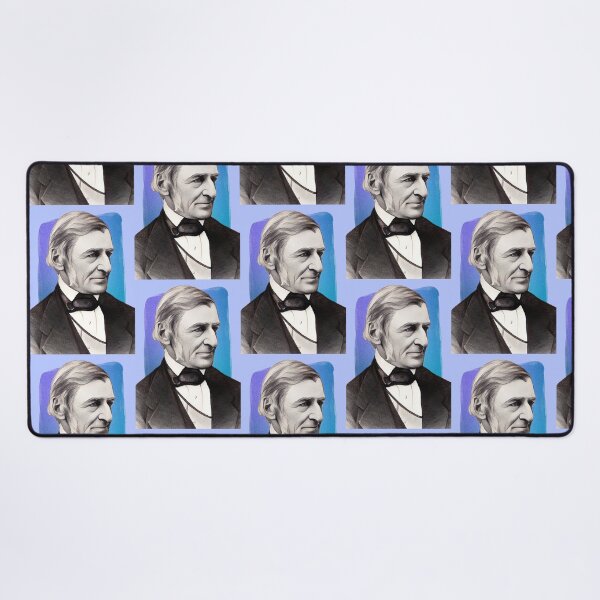 Item preview, English Essayist Ralph Waldo Emerson - blue - illustration designed and sold by Litstoy.