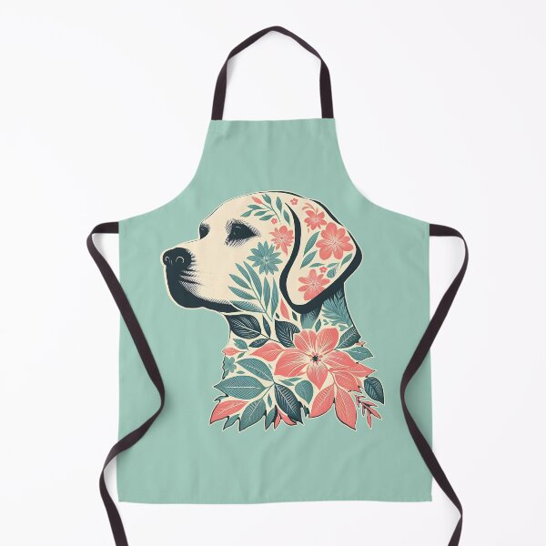 Item preview, Labrador retriever silhouette with flowers and butterflies, Lab Mom! and colorful tropical flowers, labrador retriever lovers, gift for golden retriever lovers designed and sold by Collagedream.