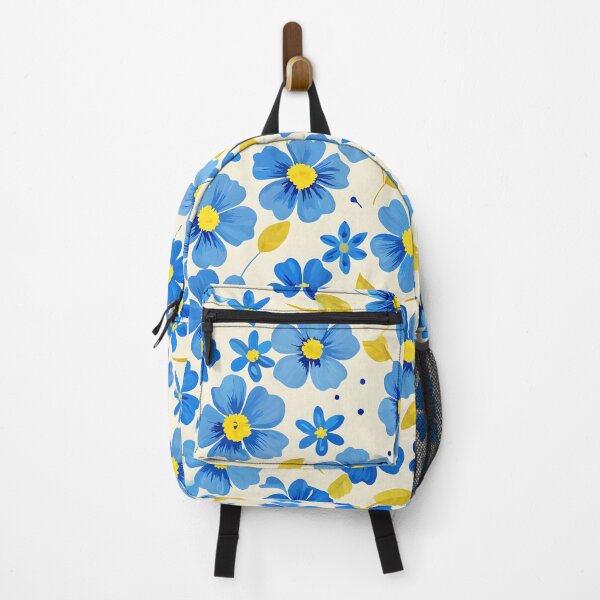 Item preview, Blue Floral Pattern Yellow Accents Seamless Design Wallpaper Background designed and sold by Rostislav Bouda.
