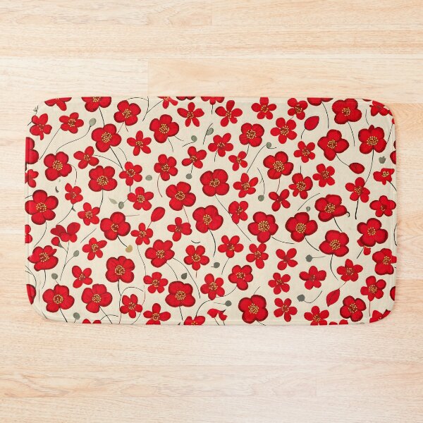 Item preview, Red Floral Pattern Seamless Background Illustration Design designed and sold by Rostislav Bouda.