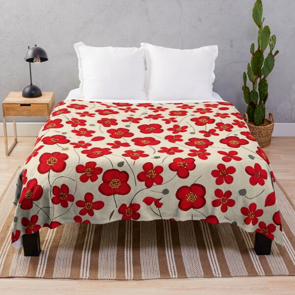 Item preview, Red Floral Pattern Seamless Background Illustration Design designed and sold by Rostislav Bouda.