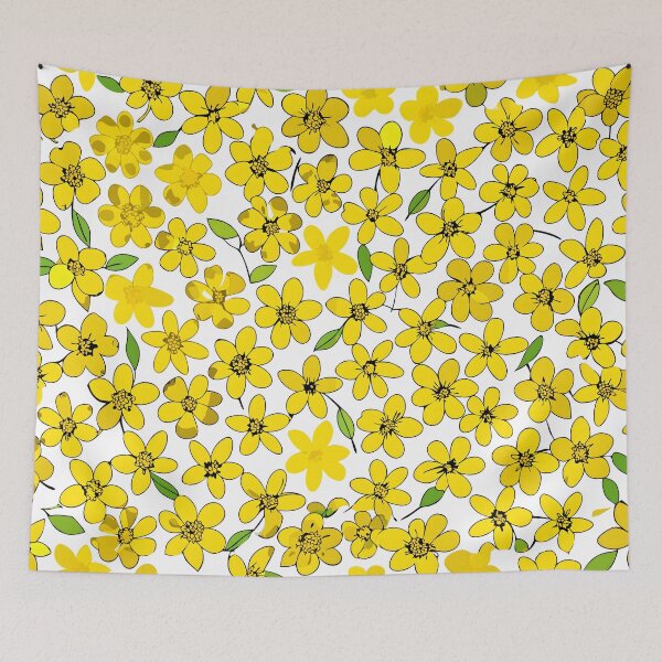 Item preview, Yellow Floral Pattern Seamless Spring Design Illustration designed and sold by Rostislav Bouda.