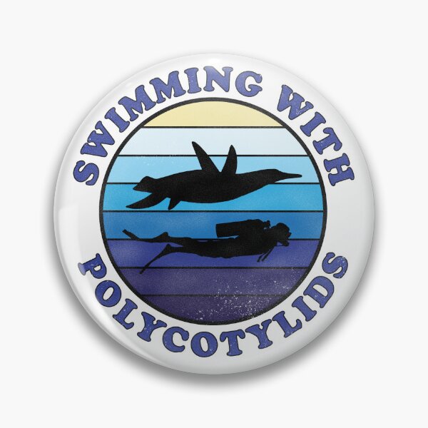 Item preview, Swimming with Polycotylids Retro Surf Design (blue letters, distressed) designed and sold by Robert O.  Clark.