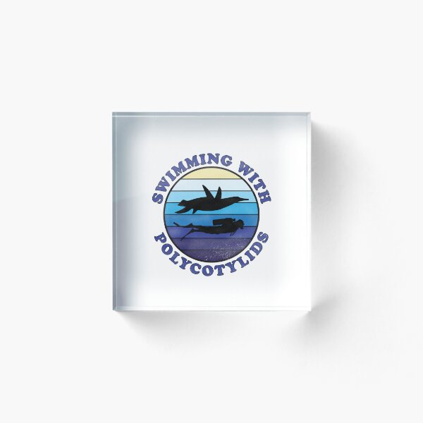 Item preview, Swimming with Polycotylids Retro Surf Design (blue letters, distressed) designed and sold by Robert O.  Clark.
