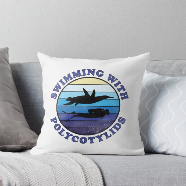 Item preview, Swimming with Polycotylids Retro Surf Design (blue letters, distressed) designed and sold by Robert O.  Clark.