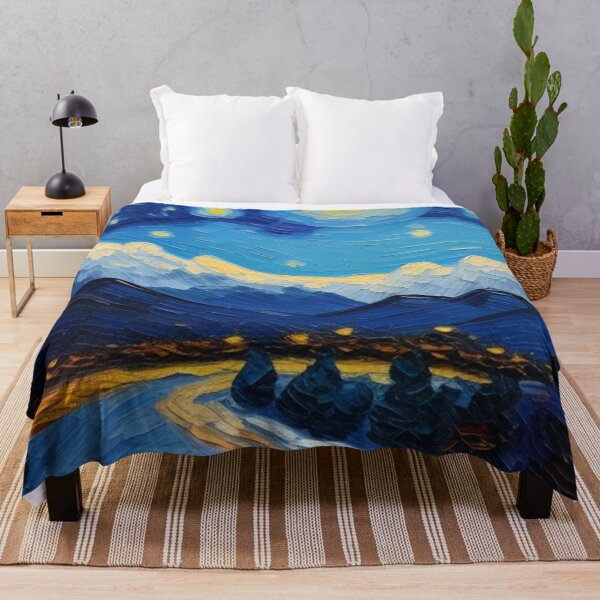 Item preview, Starry Night Snowy Mountain Painting designed and sold by LMStudioDesigns.