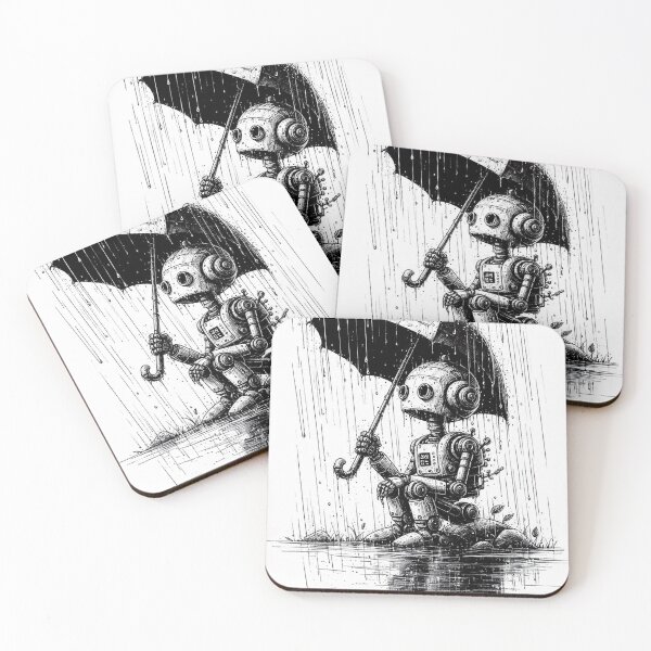Item preview, Robot in the rain designed and sold by miriam-miranda.