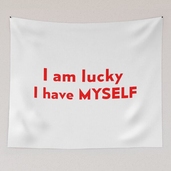 Item preview, I am Lucky, Myself, quote designed and sold by RedCircleArt.