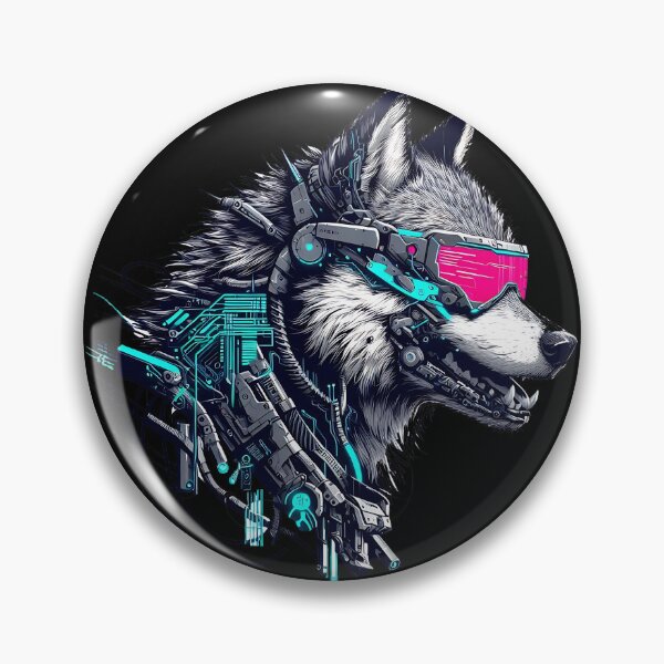 Item preview, Cyberpunk wolf designed and sold by LvlUpPrints.