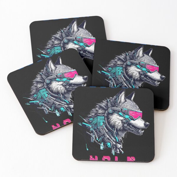 Item preview, Cyberpunk wolf designed and sold by LvlUpPrints.