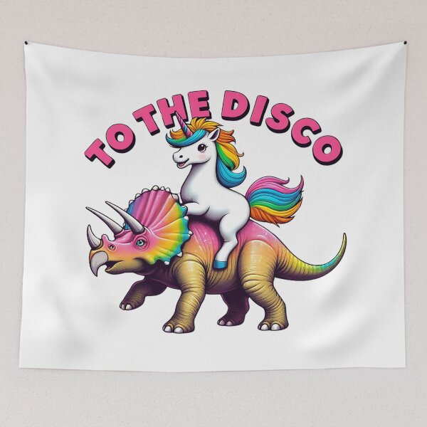 Item preview, To The Disco, Unicorn Riding Triceratops designed and sold by Haji  Kamora.