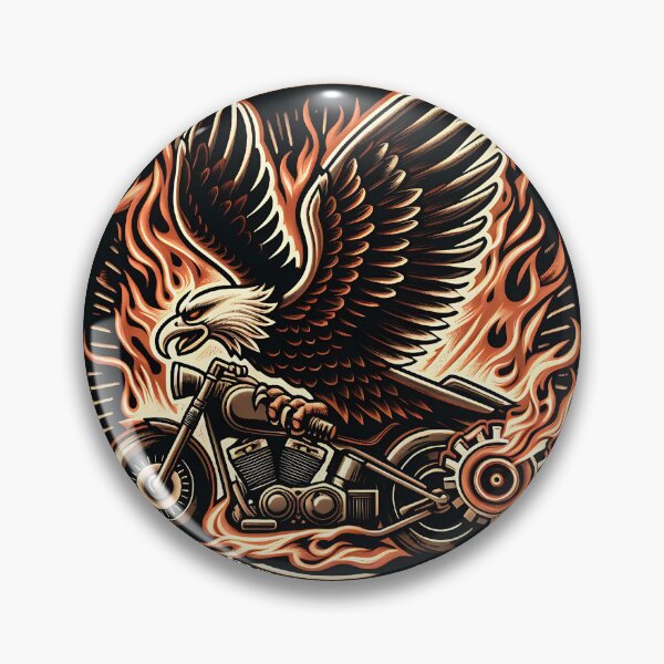 Item preview, Eagle riding on motorcycle designed and sold by LvlUpPrints.
