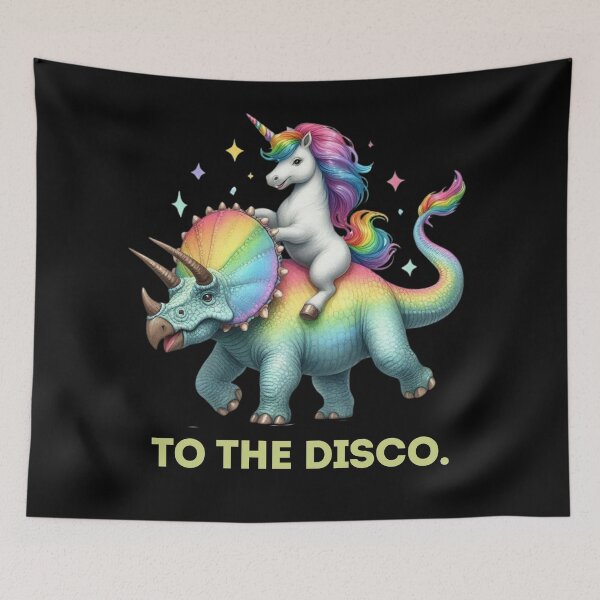 Item preview, To The Disco, Unicorn Riding Triceratops designed and sold by Haji  Kamora.