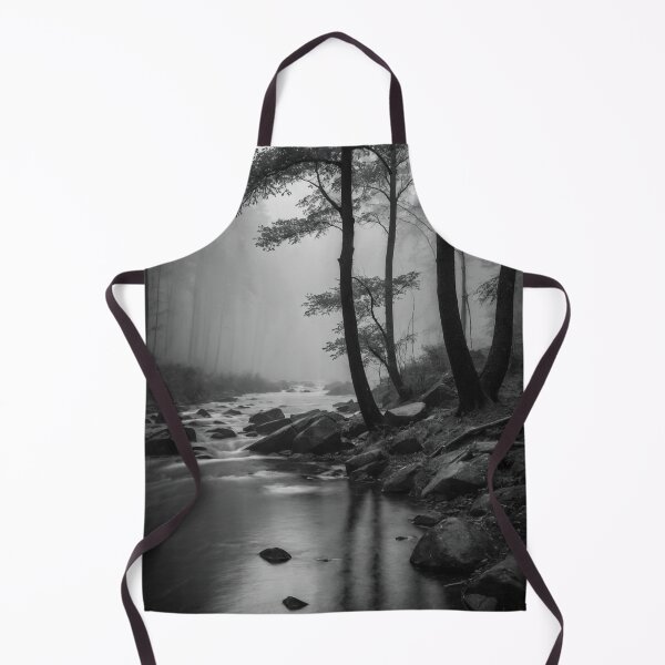 Item preview, Monochromatic Foggy Forest River: Rainy Day Photography designed and sold by ShadeScapeArt.