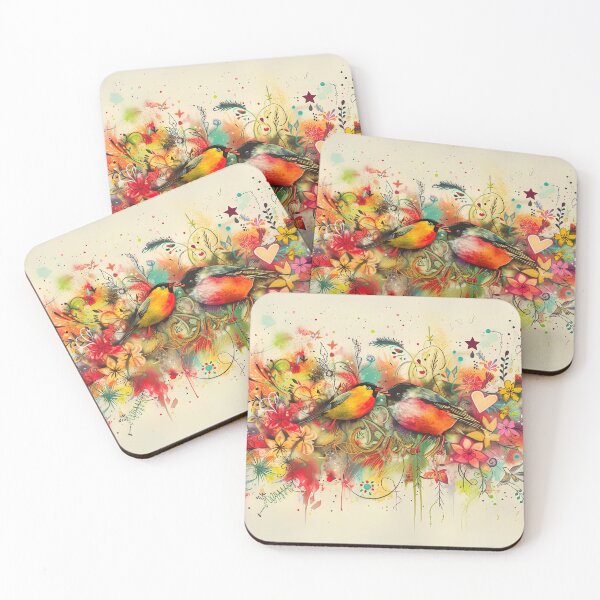 Item preview, Good mood birds, warm motif designed and sold by ARTelierDigital.