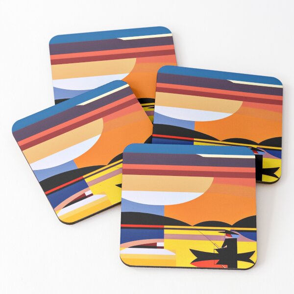 Item preview, Angling at sunset designed and sold by George Hutton Hunter.