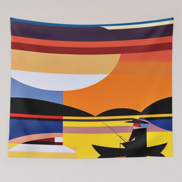 Item preview, Angling at sunset designed and sold by George Hutton Hunter.
