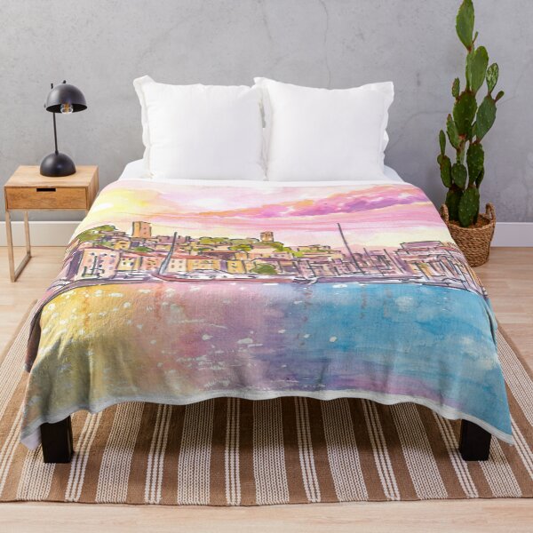Item preview, Cannes French Riviera View of Old Harbour and Le Suquet at Mesmerizing Sunset designed and sold by artshop77.